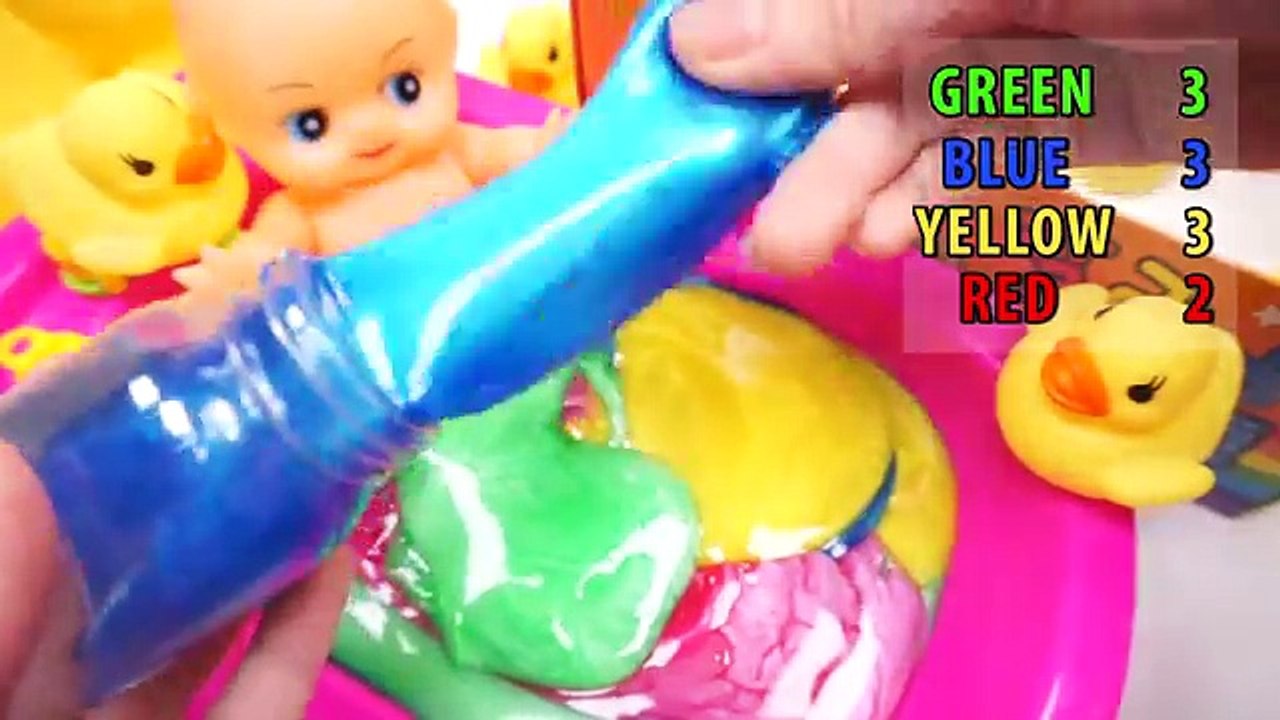 Numbers Counting Baby Doll Colours Slime Bath Time Learn Colors Clay Slime Surprise Toys