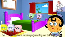 Five Little Spongebob Jumping on the Bed | 5 Little Monkeys Jumping on the bed Song