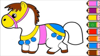 Horse Coloring Pages For Kids - Learn Colors