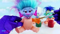 Trolls Mickey Mouse Paw Patrol Baby Dolls Finger Body Paint Learn Colors Fun Pretend Play