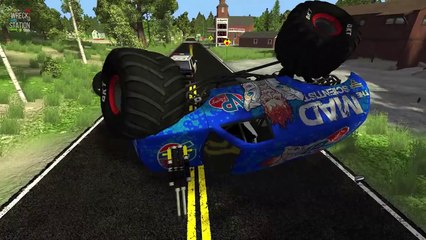 Beamng drive ✔ Monster Truck Crashes, crushing cars, jumps, fails