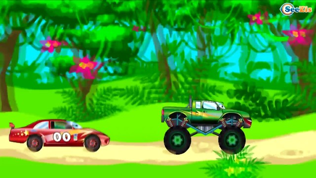 Coches Para Niños - Carros de Carreras, Coche de Policía y Camión de Bomberos - Dibujos animados