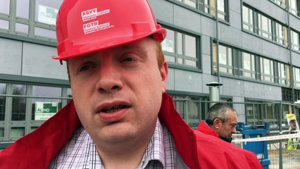 Les syndicalistes visitent les chantiers à Mons