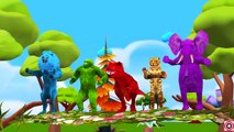 Colors Animals Syringe Elephant Dinosaurs Gorilla | Five Little Babies Finger Family Nurse