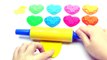 Learn Colors with Play Doh Heart Molds Fruits Strawberry Cherry Grapes Creative for Kids