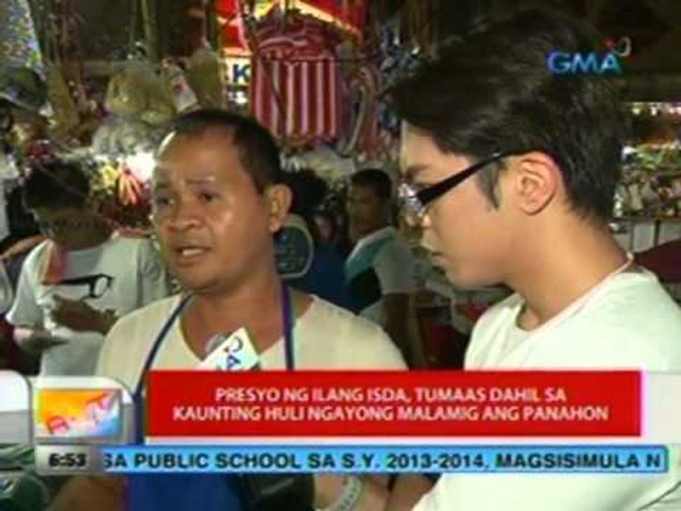 UB: Presyo ng ilang isda, tumaas dahil sa kaunting huli ngayong malamig na panahon