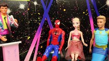 Barbie FASHION SHOW Disney Princess Dolls, Frozen Elsa Anna and Spiderman Parody, Barbie G