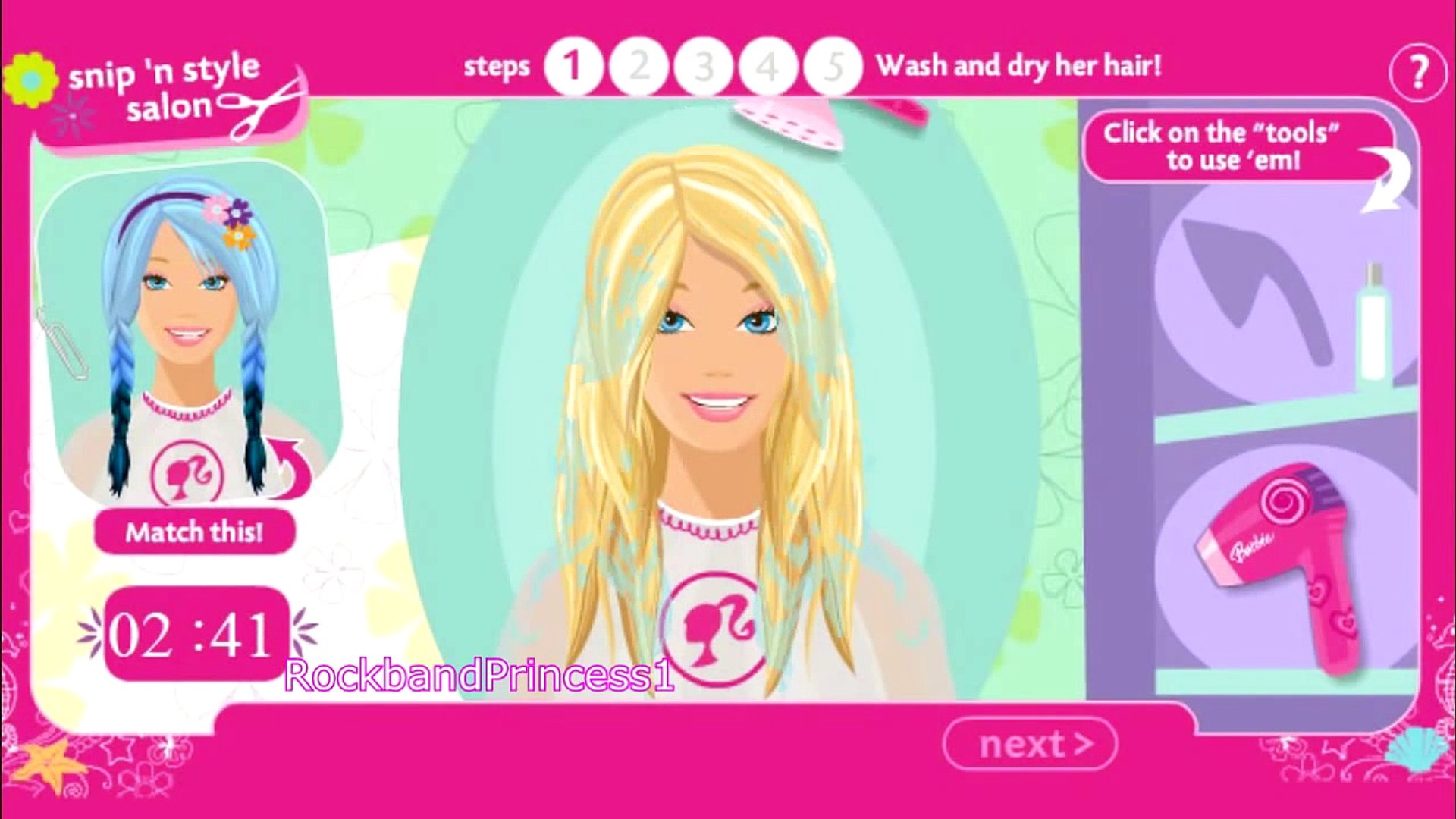 barbie hair games snip n style