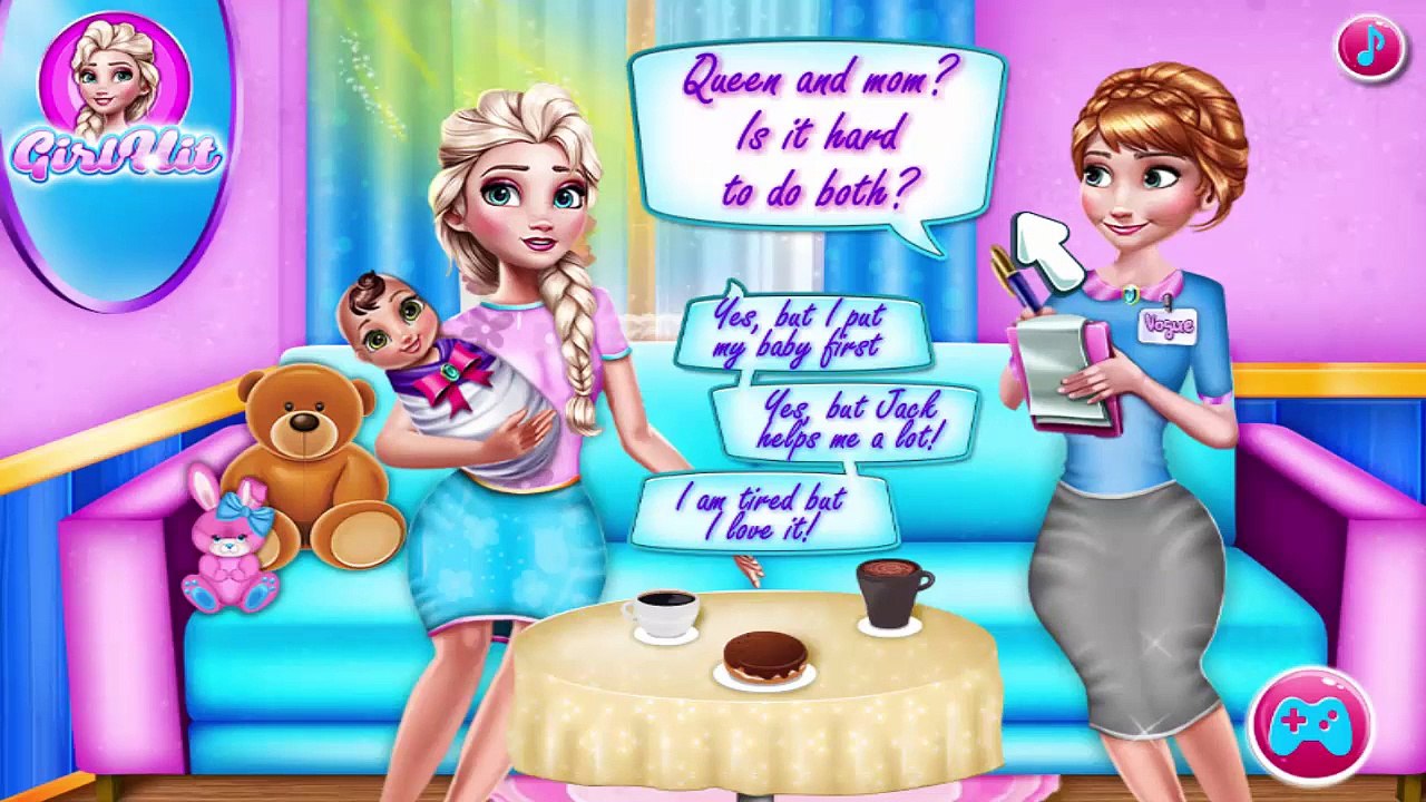 Disney Princess Frozen Mommy Elsa Vogue Interview With Anna Game For Kids NEW HD