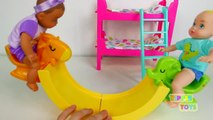Baby Doll Bunk Beds Playing on the Slide Feeding Time and Bed Time