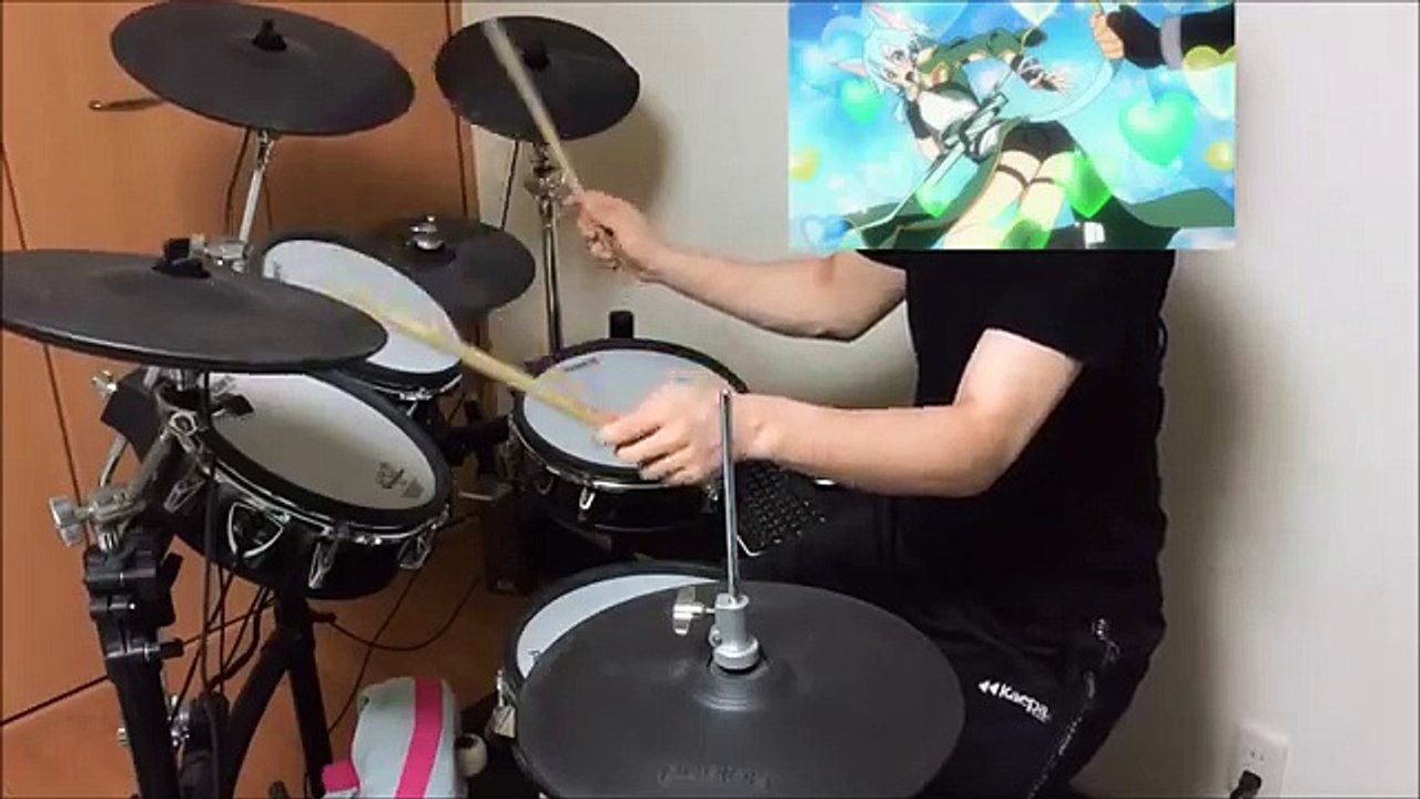【Sword Art Online】【OP】-Courage TV-【drum cover】【叩いてみた】