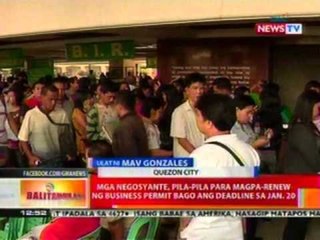 BT: Mga negosyante, pila-pila para magpa-renew ng business permit bago ang deadline sa Jan 20