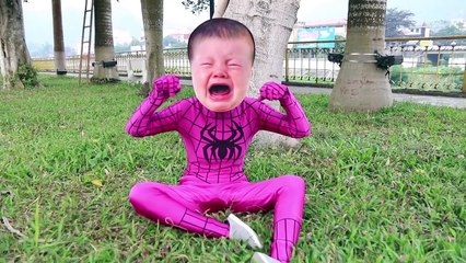 CRYING BABIES Superheroes RACE CAR! w/Crying baby Spiderman vs Baby Superman Real Life