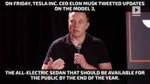 Elon Musk gives peek of Tesla Model 3