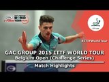 Belgium Open 2015 Highlights: NORDBERG Hampus vs SZOCS Hunor (1/2)