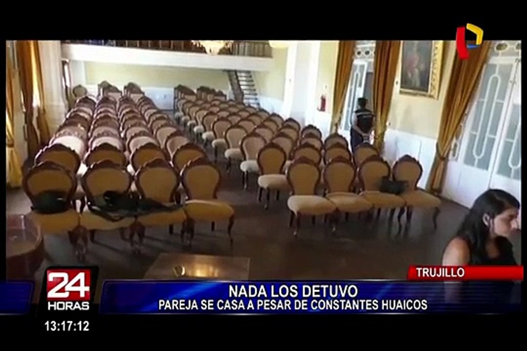 Trujillo: pareja se casa a pesar de desastres naturales
