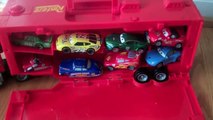 Disney Cars 2 Mack Carrying Case Car Hauler Semi Truck with Rust-eze Lightning McQuee