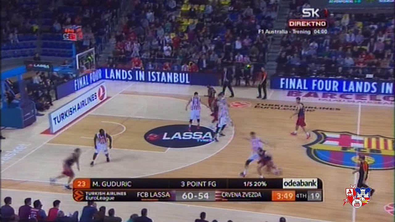 Branko Lazić gine za crveno-bele boje | Barcelona - Crvena zvezda 67:54