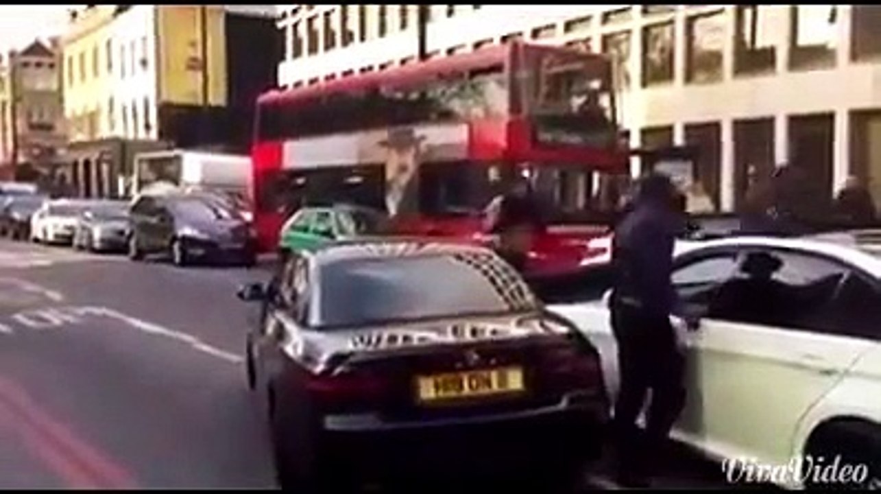 Road Rage Beef London car crash Bmw Mercedes e63