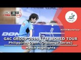 Philippines Open 2015 Highlights: SATO Hitomi vs PARK Seonghye (R 1)