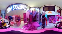 360 Video: BARBIE and KEN Dolls Beach Cruiser Vehicle Tour to Dollhouses Crystal JsDubose