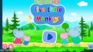 Peppa Pig SuperHeroes Five Little Monkeys JUMPING ON THE BED ♥Toy Nursery Rhyme♥ Kids Song
