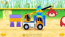 Car in Sandbox Construction Trucks, Crane,Excavator, Dump Truck, Bulldozer Video for Child