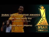 Quadri Aruna is the 2014 ITTF Male Table Tennis Star