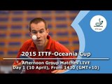 K-Sports 2015 ITTF-Oceania Cup Day 1 Afternoon Group Matches