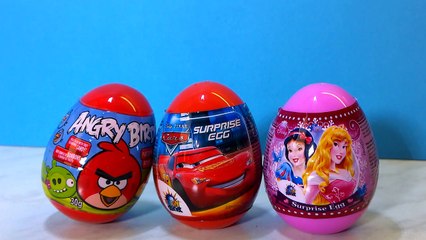 21 Surprise Eggs Kinder Surprise Cars 2 Angry Birds Disney Barbie Spiderman