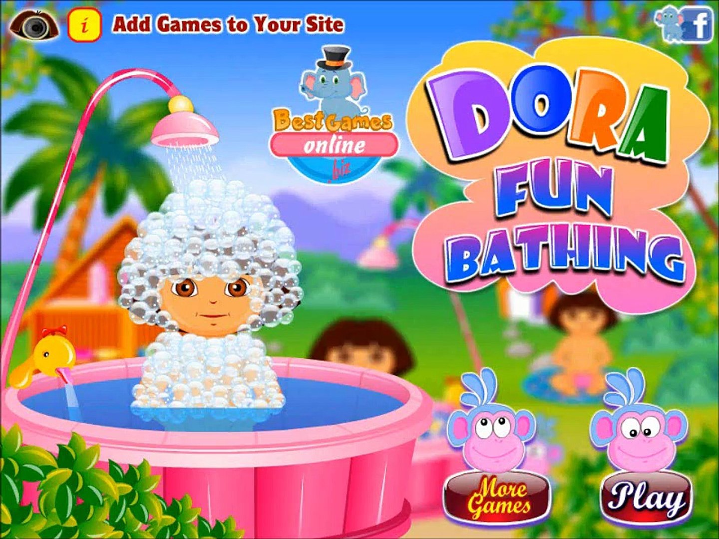 Baby Dora Fun Bathing Games
