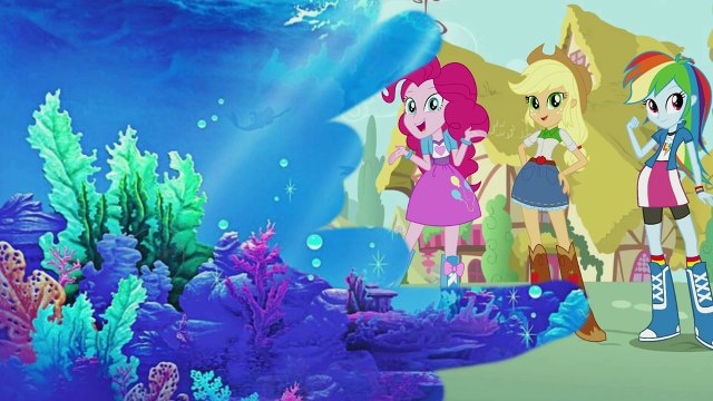 MY LITTLE PONY Equestria Girls Princess Transforms into DISNEY MERMAIDS MLP Coloring Video