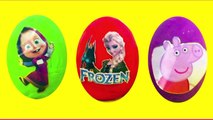 HUEVOS PLASTILINA Frozen Elsa Masha y el Oso Peppa Pig Play Doh Surprise Eggs Masha and th