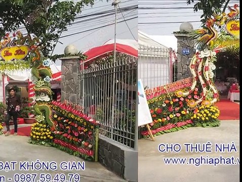 Cho thuê nhà bạt sắc trắng đỏ tổ chức đám cưới tại quốc lộ 13