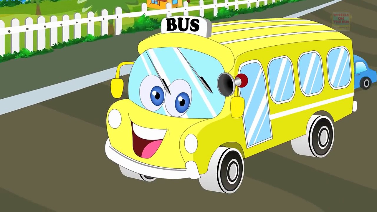 Wheels on the Bus Go Round and Round Rhyme - Popular Nursery Rhymes and Songs for Children