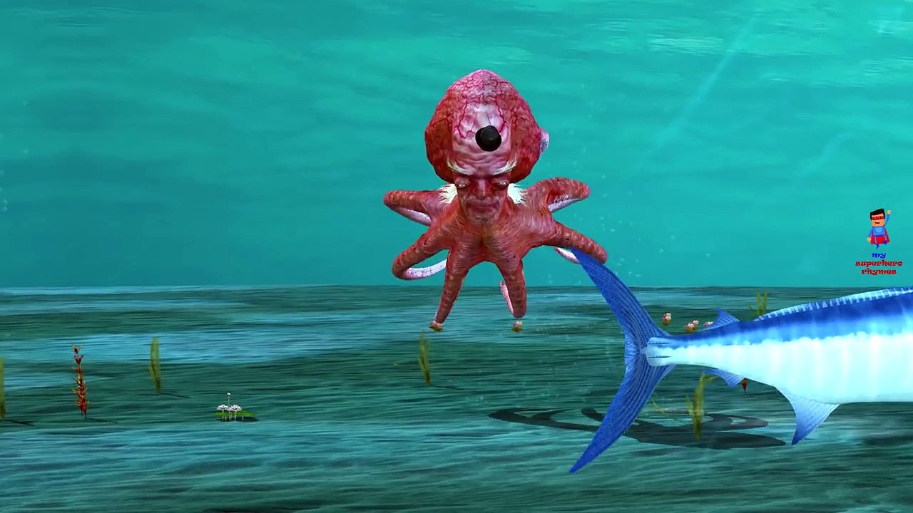 Piranha Shark Whale Sea Animals Finger Family Songs | Fish Dolphin Octopus Children Nurser