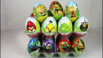 24 Surprise Eggs TMNT Angry Birds Maya The Bee
