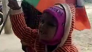 Little Kid Showing his Loyalty for BJP