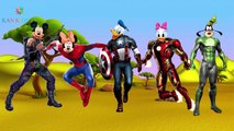 Mickey Mouse Captain America Ironman Superman Finger Family Songs - Nursery Rhymes Lyric &