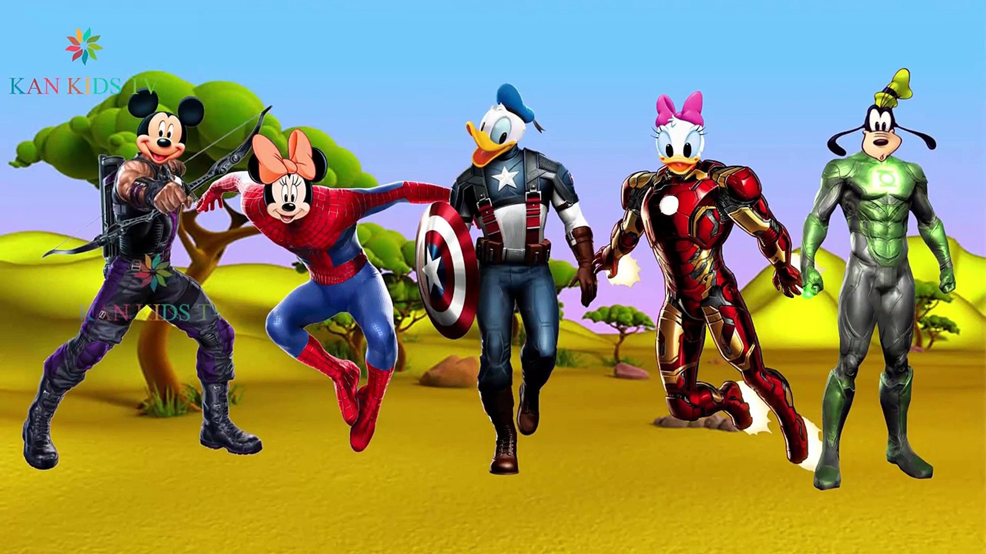 ⁣Mickey Mouse Captain America Ironman Superman Finger Family Songs - Nursery Rhymes Lyric &