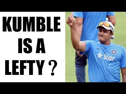 Indian coach Anil Kumble blows with left hands in nets | Oneindia News