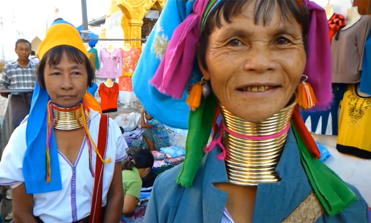 ミャンマー,インレー湖の首長族,Myanmar Kayan people,Inle Lake,Surprised Japanese