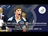 2015 TMS College Table Tennis Championships - FINALS Table 2 LIVE