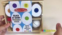 Learn Colors With Velcro Toys Foods For Kids Slice And Sort Eggs Melissa Doug ABC Surprise