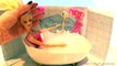 Barbie Glam Bathroom - Barbie Doll pink bath bomb with Ken & Barbie baby toys