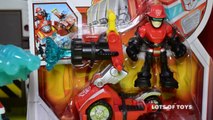 TRANSFORMERS RESCUE BOTS NEW GRIFFIN ROCK FIRE STATION OPTIMUS BUMBLEBEE CHASE HEATWAVE CO
