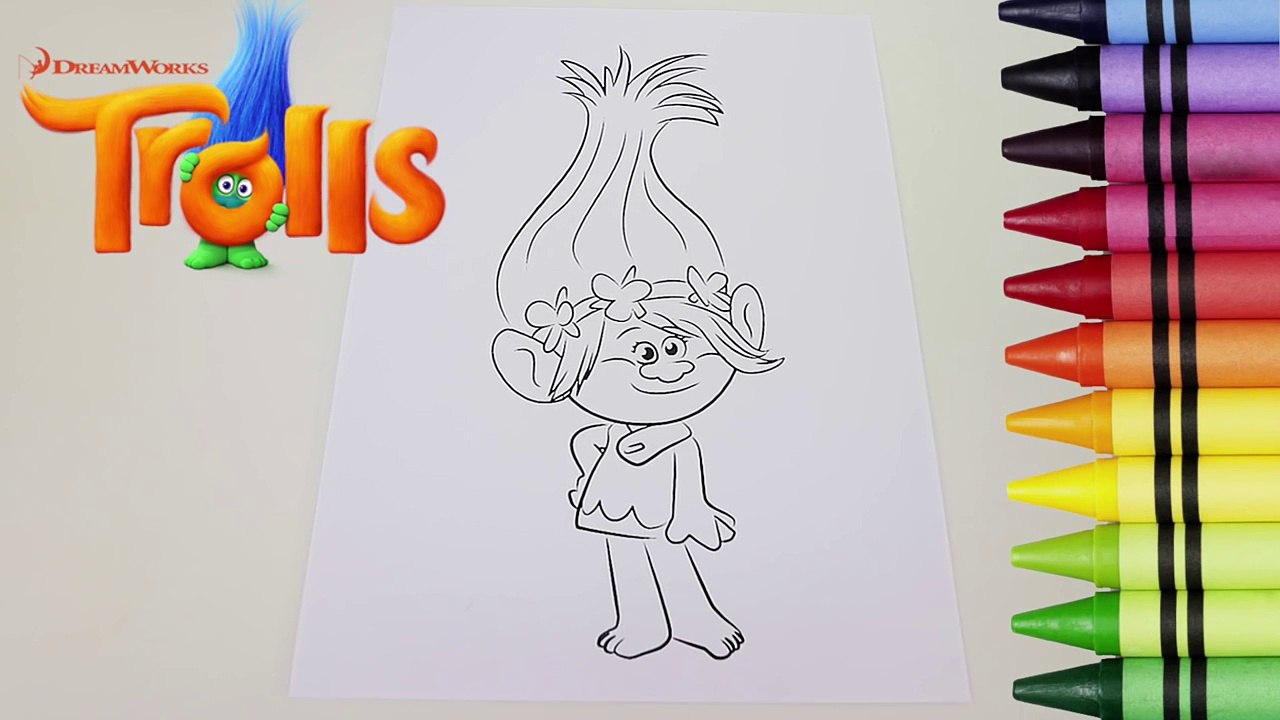 TROLLS MOVIE POPPY COLORING BOOK SPEED COLORING VIDEO FOR KIDS - THE TOY BUNKER-oxOlvRoxpiA