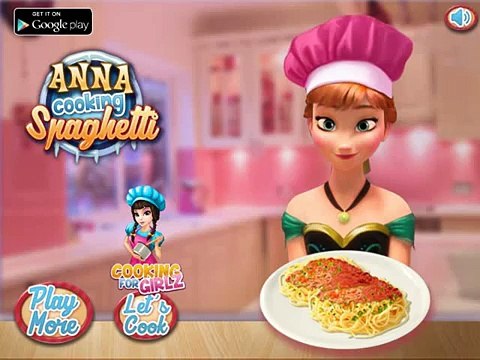 Anna Cooking Spaghetti - Disney princess Frozen - Game for Little Girls