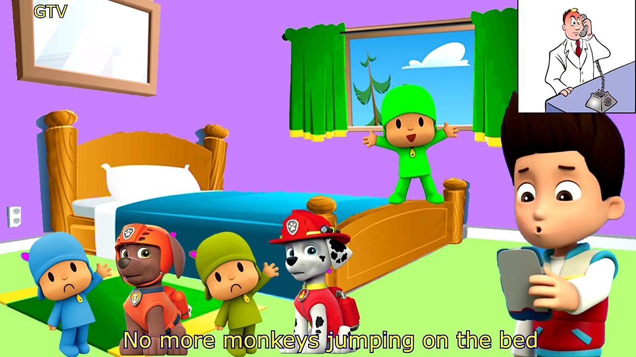 Paw Patrol Five Little Monkeys and finger family ❤️ Nursery Rhymes for Kids