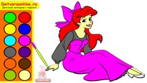 Disney Princess Ariel Coloring Pages / Ariel Colouring Book Cartoon Games for Kids & Girls